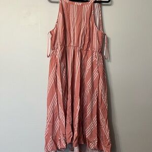 Striped Pink Sleeveless Dress